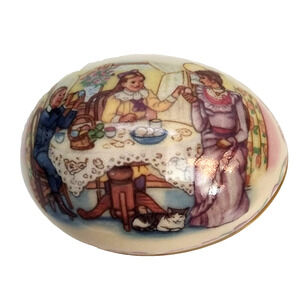 Lenox Easter Egg 1989 Limited Edition "Coloring Eggs" Victorian 3 in Trinket Box